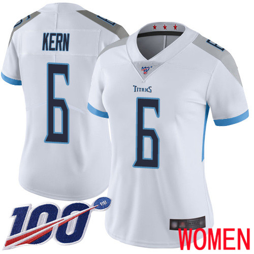 Tennessee Titans Limited White Women Brett Kern Road Jersey NFL Football #6 100th Season Vapor Untouchable